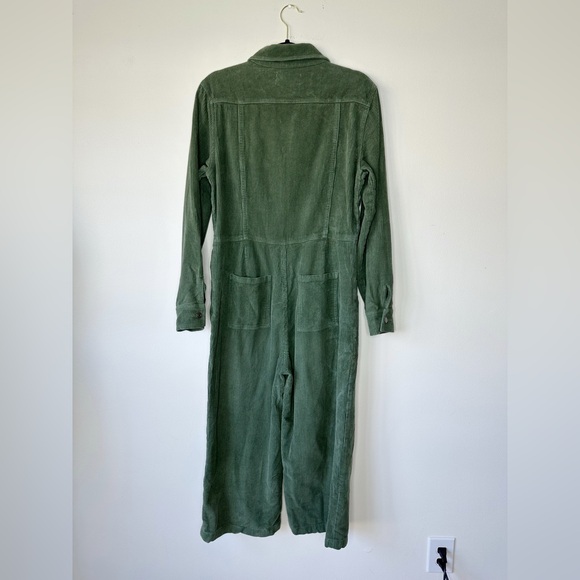 Reformation Carolina Corduroy Jumpsuit Green Retro Classic Organic Size 10 - Picture 4 of 5